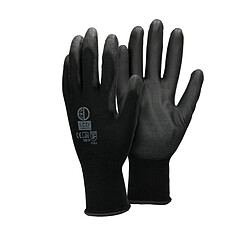 ECD Germany 4 Paires de Gants de Travail en PU - Taille 10-XL - Couleur Noir - Élastique - Protection Usages Multiples - pour Mécanicien Constructeurs Travail de Jardin Bricolage - Activités Montage