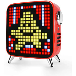 Chrono Divoom Tivoo Max Pixel LED Art Enceinte Bluetooth avec Puissance de Sortie de 42 W, Batterie intégrée et Application Intelligente,Rouge