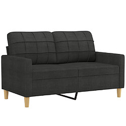 vidaXL Canapé à 2 places Noir 120 cm Tissu