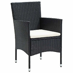 Maison Chic Lot de 4 Chaises de salle à manger de jardin - Fauteuil d'extérieur Résine tressée Noir -MN44008