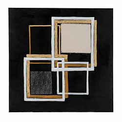 Paris Prix Tableau Déco Peinture Carrée 90x90cm Noir & Or 