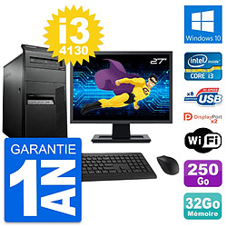 PC Tour Lenovo M93p Ecran 27" Core i3-4130 RAM 32Go Disque 250Go Windows 10 Wifi · Occasion 