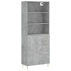 Maison Chic Buffet,Meuble de Rangement,commode pour salon,Cuisine Gris béton 69,5x34x180 cm Bois d'ingénierie -MN22907