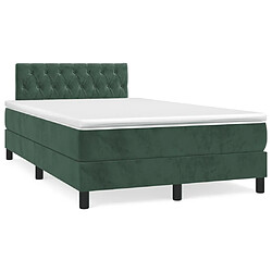 vidaXL Sommier à lattes de lit et matelas Vert foncé 120x200cm Velours