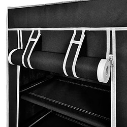 Avis vidaXL Armoire à chaussures avec housse 58 x 28 x 106 cm Tissu Noir