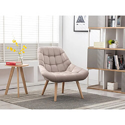 Vente-Unique Fauteuil en velours beige LUOSTO