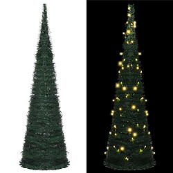 vidaXL Sapin de Noël artificiel pré-éclairé avec guirlandes vert 150cm 