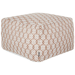 Beliani Pouf d'extérieur beige et blanc 50 x 50 x 30 cm SHORAN