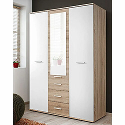 Avis Paris Prix Armoire 3 Portes Dino 191cm Chêne & Blanc