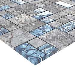 Acheter vidaXL Carreaux mosaïque 22 pcs Gris et bleu 30x30 cm Verre