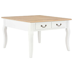 vidaXL Table basse Blanc 80 x 80 x 50 cm Bois