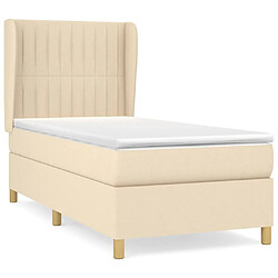 Maison Chic Lit Adulte - Lit simple Lit à sommier tapissier avec matelas moelleux - Meuble de Chambre - Crème 100x200 cm Tissu -MN57054