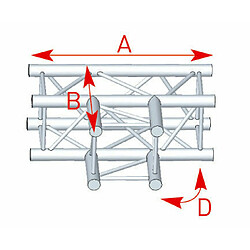 57ASZ33 / Angle 3 départs 90° à plat lg 0m71 x 0m50 ASD