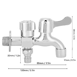 ComfortXL Robinet mural double sortie en alliage argenté g1/2 pouces pour machine à laver