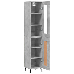 Avis vidaXL Buffet haut Gris béton 34,5x34x180 cm Bois d'ingénierie