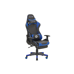 Beliani Chaise de gamer en cuir PU noir et bleu VICTORY