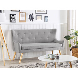 Avis Beliani Canapé banquette 2 places en tissu gris clair SKIBBY