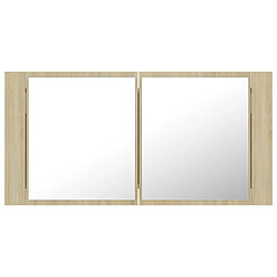 Avis Helloshop26 Armoire à miroir à led de bain 90 x 12 x 45 acrylique chêne 02_0006749