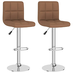 vidaXL Tabourets de bar lot de 2 marron tissu