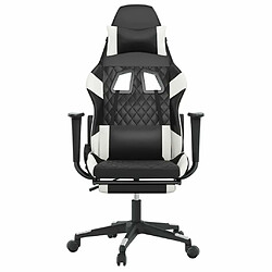 Avis Maison Chic Chaise de jeu, Chaise gaming avec repose-pied, Fauteuil gamer,Chaise de Bureau Noir et blanc Similicuir -GKD10272