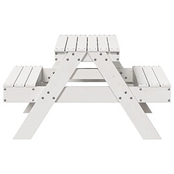 Acheter vidaXL Table de pique-nique pour enfants blanc bois massif de pin