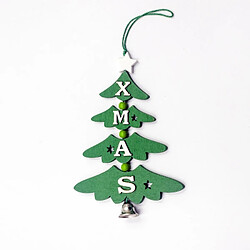 Wewoo 2 pcs noël en bois peint pendentif décoratif arbre de créatif lettre bell décoration vert