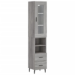 Maison Chic Buffet,Meuble de Rangement,commode pour salon,Cuisine Sonoma gris 34,5x34x180 cm Bois d'ingénierie -MN90515