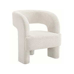 Habitat Et Jardin Fauteuil 3 pieds design bouclette Madison - Blanc 