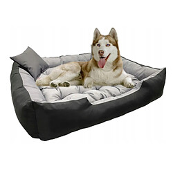 Avis Lit pour chien et chat avec coussin Ecco Nylon imperméable Lavable (Dimensions intérieures : 40x30 / Dimensions extérieures : 55x45cm, Gris/noir)