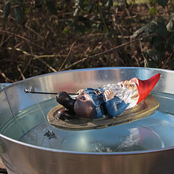 SID Nain de jardin en résine ballade sur l'eau Barque allongé.