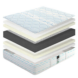 Acheter LUXURY LITERIE Matelas 140x190 cm, Funnybed, 24cm, mémoire de forme, ferme, indépendance du couchage, face été/hiver