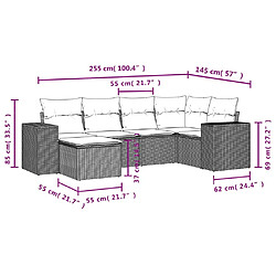 Maison Chic Salon de jardin avec coussins 6 pcs, Ensemble Tables et chaises de jardin, beige résine tressée -GKD562774