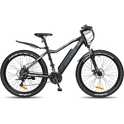 HILAND E-Bike 26/27,5 pouces Fat Tire E-MTB Vélo électrique Aluminium E-Mountainbike Shimano 21 vitesses & moteur arrière pour 25 km/h Noir/Blanc/Bleu 