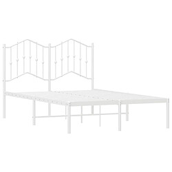 Acheter Maison Chic Lit adulte - Cadre de lit métal avec tête de lit pour chambre blanc 120x200 cm -MN23460