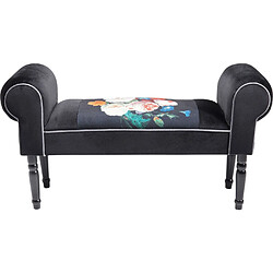 Karedesign Banc Wing velours noir fleurs Kare Design