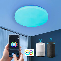 Plafonnier LED moderne SMART 20 W RGB CCT smart multicolore WiFi lampe dimmable smatphone Alexa Google plafonnier coloré pour chambre 230V Plafonnier LED moderne SMART 20W RGB CCT smart multicolore WiFi lampe dimmable smatphone Alexa Google plafonnier coloré pour chambre 230V