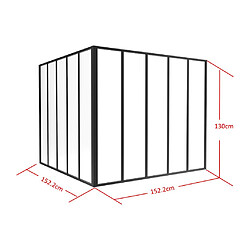 Avis Vente-Unique Verrière d'angle d'atelier en aluminium thermolaqué - L150 x L150 x H130 - Noir - BAYVIEW