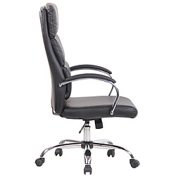 Avis Decoshop26 Fauteuil de bureau mécanisme de bascule coussins de renforcement PVC noir et métal chromé 10_0002428