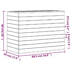 vidaXL Panier à linge 88,5x44x66 cm bois massif de pin pas cher