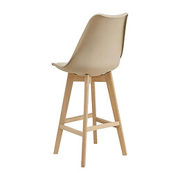 Helloshop26 Lot de 6 tabourets de bar plastique synthétique hêtre 105 x 48 x 58 cm beige 03_0008723 pas cher