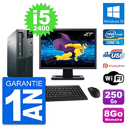 PC Lenovo M81 SFF Ecran 27" Intel i5-2400 RAM 8Go Disque 250Go Windows 10 Wifi · Occasion 