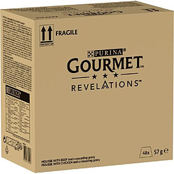 PURINA GOURMETTM REVELATIONSTM Mousseline au Poulet et boeuf nappee de sauce - 4 x 57 g 