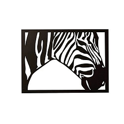 HOMEMANIA Décoration Murale Zebra - Art Mural - Animaux - pour Séjour, Chambre - Noir en Acier, 48 x 0,15 x 35 cm