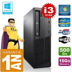 PC Lenovo M92p SFF Core I3-2120 Ram 16Go Disque 500 Go Graveur DVD Wifi W7 · Occasion 