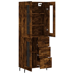 Avis vidaXL Buffet haut Chêne fumé 69,5x34x180 cm Bois d'ingénierie