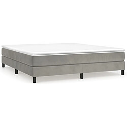 vidaXL Sommier à lattes de lit et matelas Gris clair 180x200cm Velours