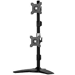 SilverStone SST-ARM24BS - Vertical Twin Double ARM LCD LED support de montage d'écran pour bureau, écrans jusqu'à 24 pouces, s'incline & pivote Inclinaison 20Pivotement 20Rotation 360, noir