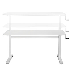 Bureau Ergo Office réglable en hauteur max 117cm, max 40 kg, avec un plan de travail assis/debout, ER-401 W couleur blanc