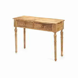 Gift Decor Meuble d'Entrée avec 2 Tiroirs Marron Bois de manguier 98 x 77 x 42 cm Rayures 