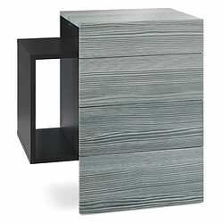 Mpc Table De Chevet Noir Mat Et Avola Anthracite (lxhxp) : 60 X 63 X 36